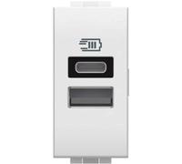 Bticino N4191AC living light caricatore USB tipo A+C 1 modulo 15W colore Bianc