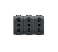 BTICINO LIVINGLIGHT L4180/3 PRESA TRIPLEX 2P+T 10/16 A 250 Vac BIPASSO ANTRACITE