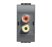BTICINO LIVINGLIGHT L4269R MODULO CON DUE CONNETTORI AUDIO TIPO RCA
