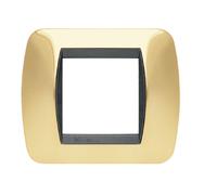 Placca Elettrica 2 Moduli BTicino L4802OR Living - Oro Vero