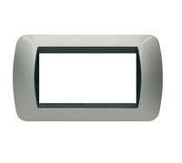Bticino Living International placca 4 moduli titanio chiaro L4804TC