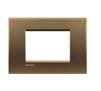 BTICINO LIVINGLIGHT LNA4803BZ PLACCA QUADRA 3 MODULI METALS BRONZO