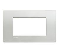 BTICINO LIVINGLIGHT LNA4804AG PLACCA QUADRA 4 MODULI METALLO ARGENTO