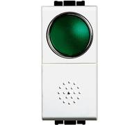 BTICINO LIVINGLIGHT N4038V PULSANTE 10A + PORTALAMPADA VERDE