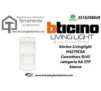 Bticino Connettore RJ45 LivingLight N4279C6A Cat. 6A STP Toolless completo di targhetta