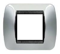 Placca Bticino Living 2 Moduli Titanio Chiaro L4802TC