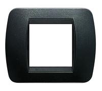 Bticino Living International placca 2 moduli acciaio scuro L4802PA