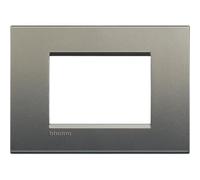 BTicino Livinglight Placca, 3 Moduli, Forma Rettangolare, Grigio (Avenue)