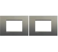 BTicino Livinglight Placca, 3 Moduli, Forma Rettangolare, Grigio (Avenue) (Confezione da 2)