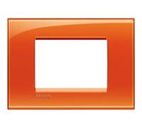 Bticino Livinglight placca 3 moduli quadra colore arancio deep LNA4803OD