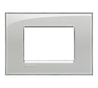 Bticino Livinglight placca 3 moduli quadra colore grigio ghiaccio LNA4803KG
