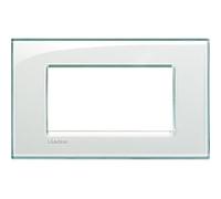 BTicino Livinglight Placca, 4 Moduli, Forma Rettangolare, Acquamarina