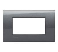 Bticino Livinglight placca 4 moduli quadra acciaio LNA4804AC