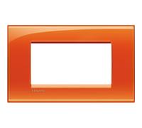 Bticino Livinglight placca 4 moduli quadra colore arancio deep LNA4804OD