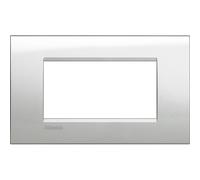 Bticino Livinglight placca 4 moduli quadra colore argento lunare LNA4804GL