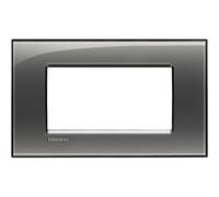 Bticino Livinglight placca 4 moduli quadra colore fumo di Londra LNA4804KF
