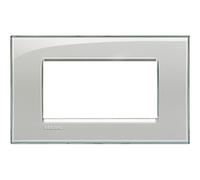 Bticino Livinglight placca 4 moduli quadra colore grigio ghiaccio LNA4804KG