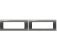 BTicino Livinglight Placca, 7 Moduli, Forma Rettangolare, Fumo di Londra (Confezione da 2)