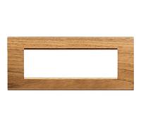 BTicino Livinglight Placca, 7 Moduli, Forma Rettangolare, Noce