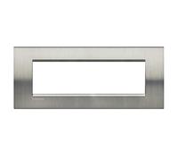 Bticino Livinglight placca 7 moduli quadra colore acciaio spazzolata LNA4807ACS