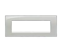 Bticino Livinglight placca 7 moduli quadra colore grigio ghiaccio LNA4807KG
