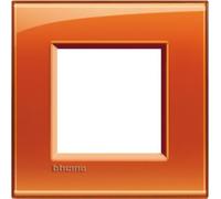 BTicino Livinglight Placca Quadra, 2M, Forma Rettangolare, Arancione