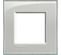 BTicino Livinglight Placca Quadra, 2M, Forma Rettangolare, Ghiaccio