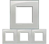 BTicino Livinglight Placca Quadra, 2M, Forma Rettangolare, Ghiaccio (Confezione da 4)