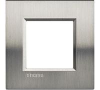 BTicino Livinglight Placca Quadra, 2M, Forma Rettangolare, Grigio Acciaio