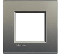 BTicino Livinglight Placca Quadra, 2M, Forma Rettangolare, Grigio Metallizzato