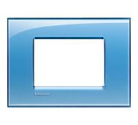 Bticino Livingtight placca 3 moduli quadra colore azzurro deep LNA4803AD