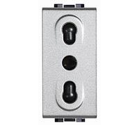 BTicino Livinglight presa 2P+T 10/16 A 250 V ac tech Smart Home Grigio - alluminio