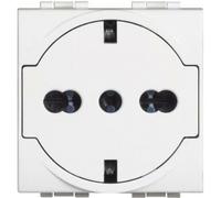 BTICINO LIVINGLIGHT PRESA FLAT STANDARD 2 POLI + TERRA 16A COLORE BIANCO N4140/1