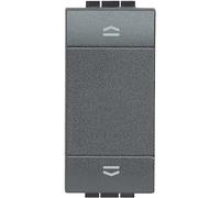 Bticino LIVINGLIGHT Pulsante doppio interbloccato 1 modulo Antracite SL4037NF, Pulsante Living - doppio (1P/NO)+(1P/NO) interbloccato 10A - Antracite