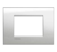 Bticino Placca Living LNA4803GL 3 posti quadra Argento Lunare