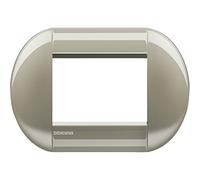 PLACCA BTICINO LNB4803TC TRE MODULI TITANIO TONDA METALLO