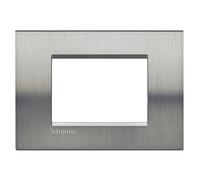 BTicino Livinglight Placca, 3 Moduli, Forma Rettangolare, Grigio (Acciaio)