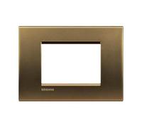 Bticino LNA4803BZ living light placca quadra 3 posti colore Bronzo