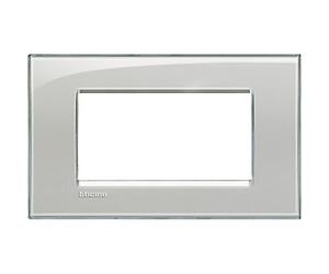 BTICINO LNA4804KG PLACCA 4P QUADRA GRIGIO GHIACCIO