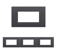 Bticino LNC4804AR Placca Livinglight Air 4 Moduli, Antracite (Confezione da 4)
