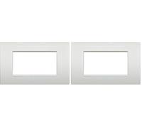 Bticino LNC4804PR Placca Livinglight Air 4 Moduli, Bianco Perla (Confezione da 2)