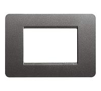 Bticino Matix AM4803IR - Mx-Placca 3 m in acciaio grigio tripla a vite per dispositivi elettrici standard