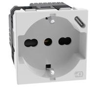 Presa Schuko Bticino MatixGo P40 con caricatore USB Bianca JW4140A16USB