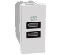 Caricatore USB con due porte tipo C Bticino MatixGo JW4191CC BIANCO
