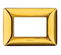 BTicino AM4803GOR Placca 3 Moduli, Oro Lucido