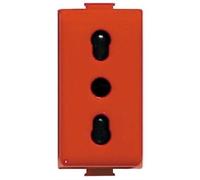 BTICINO MATIX - PRESA BIPASSO COLOR ROSSO 2PT 10/16A A5180R