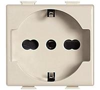 Bticino Matix Presa SA5440/16F, Presa Polivalente Universale, Standard Tedesco e Bipasso, Funziona con Prese 10/16A, Serie Matix, Colore Avorio