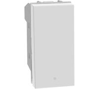 BTICINO MatixGO Comando illuminazione Ottimizzato per luce led 1 modulo Bianco SJW4003F Deviatore basculante 1P 10AX, 250Vac, illuminabile (Confezione da 5)