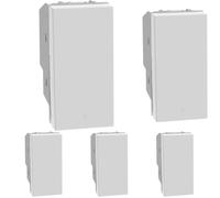 BTICINO MatixGO Comando illuminazione Ottimizzato per luce led 1 modulo Bianco SJW4004F Invertitore basculante 1P 10AX, 250Vac, illuminabile (Confezione da 5)