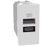 Caricatore USB Bticino MatixGO 15W con 1 porta tipo A e tipo C bianco JW4191AC